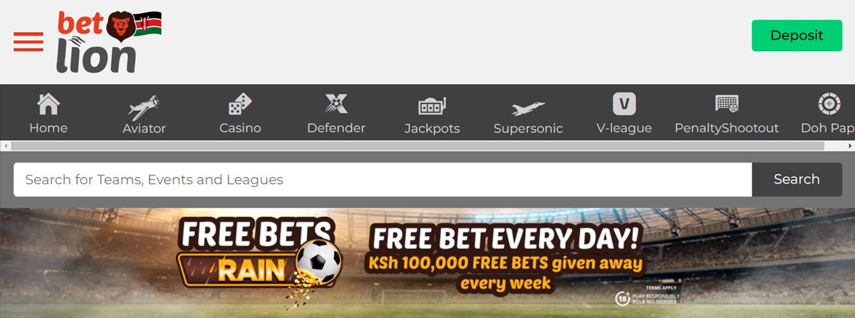 Site oficial do Betlion Casino